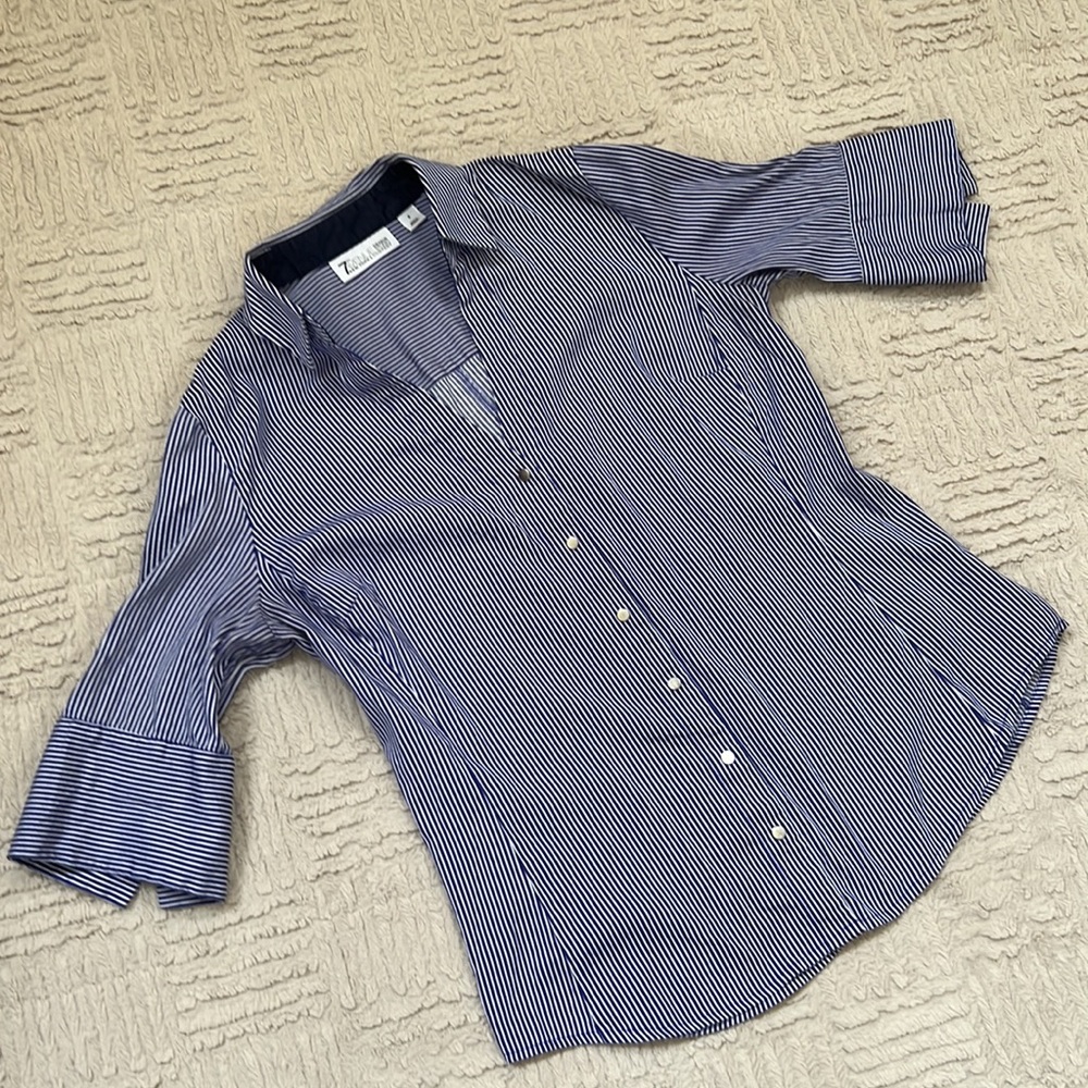 7th Avenue half sleeve striped collared shirt Size Small